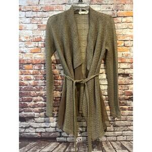 A’reve Brown Open Knit Lace Cardigan Women’s Size Medium